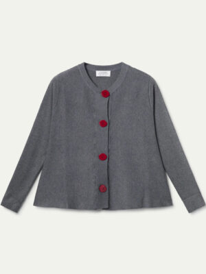 Compania Fantastica Grey Flared Knit Cardigan