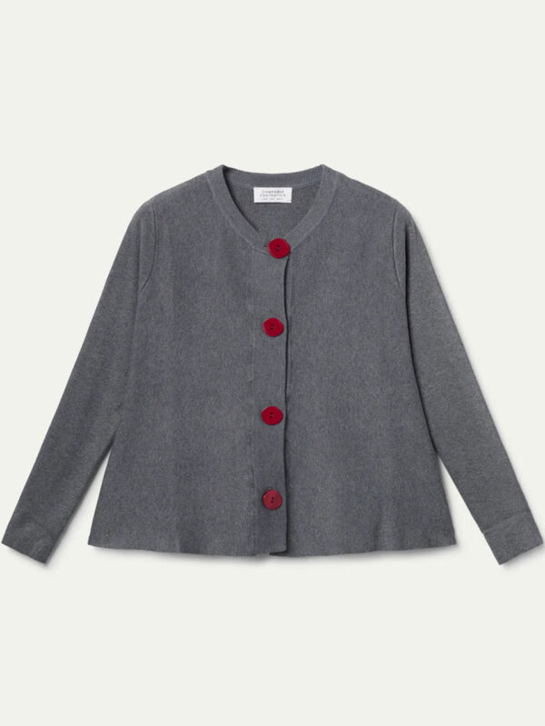 Compania Fantastica Grey Flared Knit Cardigan