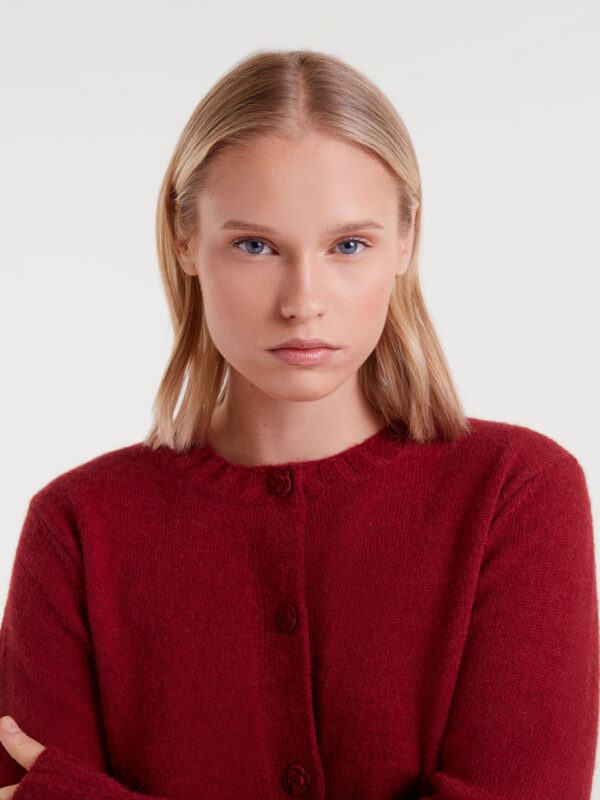 Compania Fantastica Red Knitted Cardigan
