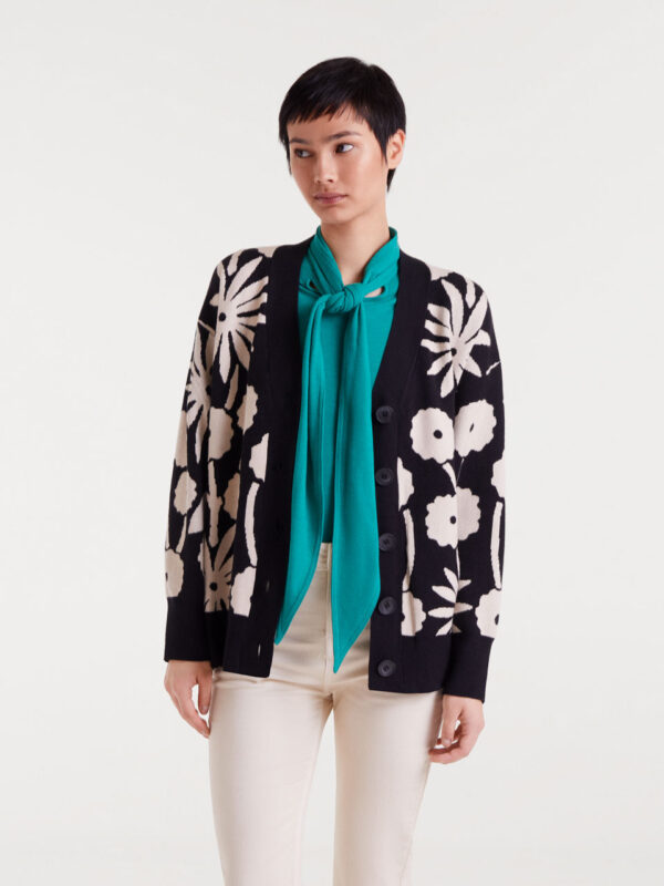 Compania Fantastica Tofu Print Jacquard Cardigan