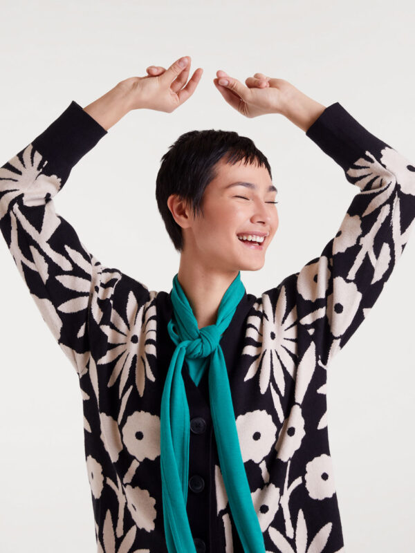 Compania Fantastica Tofu Print Jacquard Cardigan