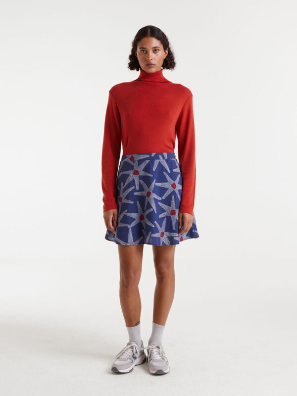 Compania Fantastica Short Skirt with Starship Print