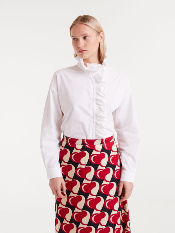 Compania Fantastica White Ruffled Shirt
