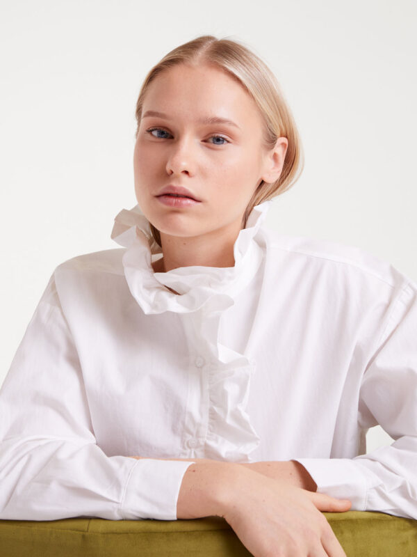 Compania Fantastica White Ruffled Shirt