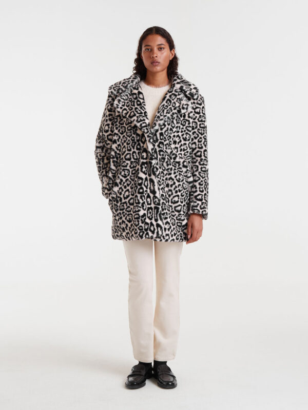 Compania Fantastica White Animal Print Coat