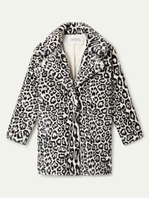 Compania Fantastica White Animal Print Coat