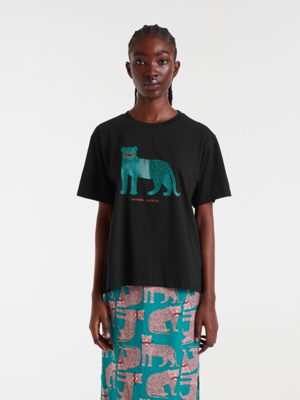 Compania Fantastica T-shirt with Leopard Print
