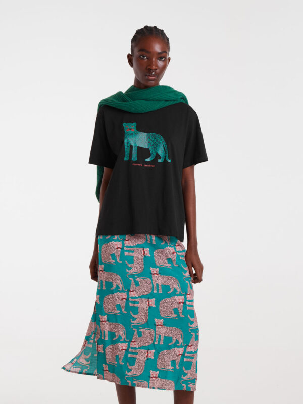 Compania Fantastica T-shirt with Leopard Print