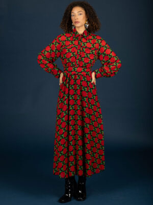 Chaton Dylan Chiffon Dress Red