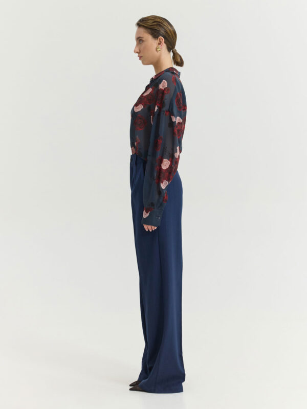 Hemithea Heather Shirt Shadow Roses Blue