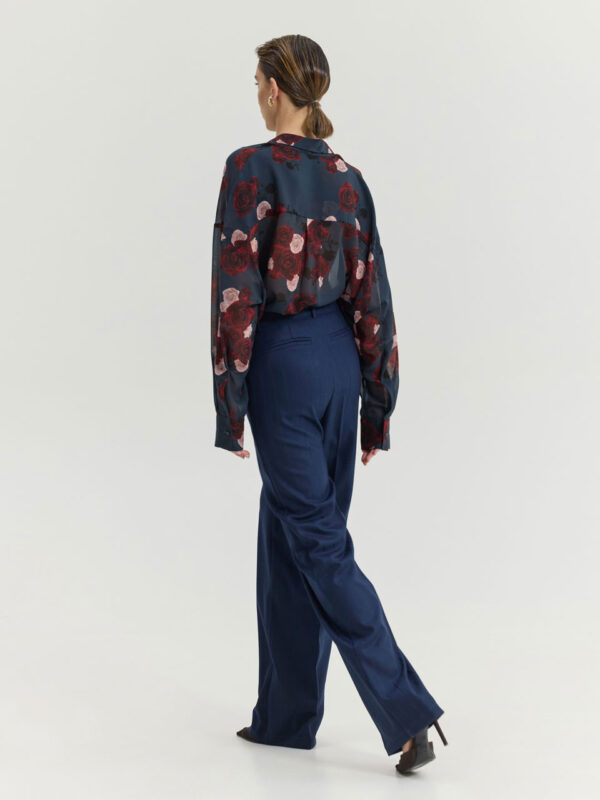 Hemithea Heather Shirt Shadow Roses Blue