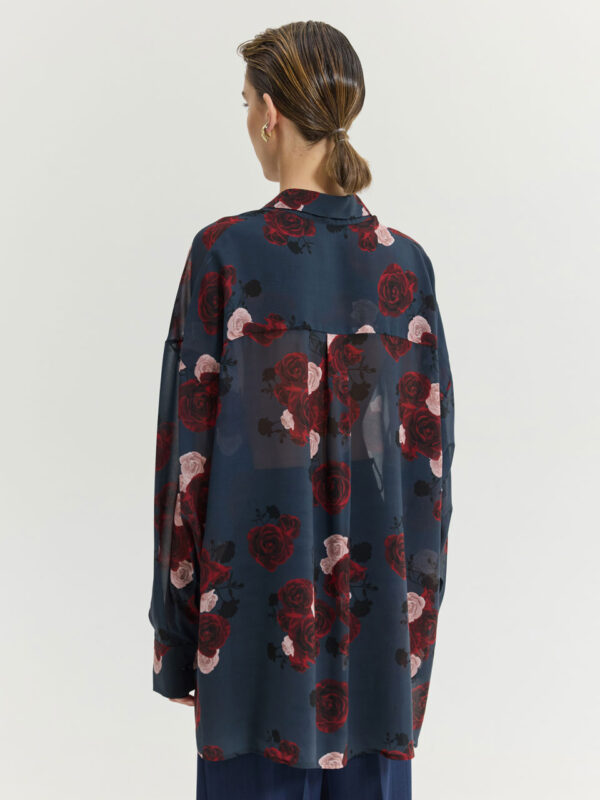 Hemithea Heather Shirt Shadow Roses Blue