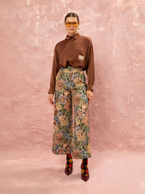 We are Floral Jacquard Pleated Pants