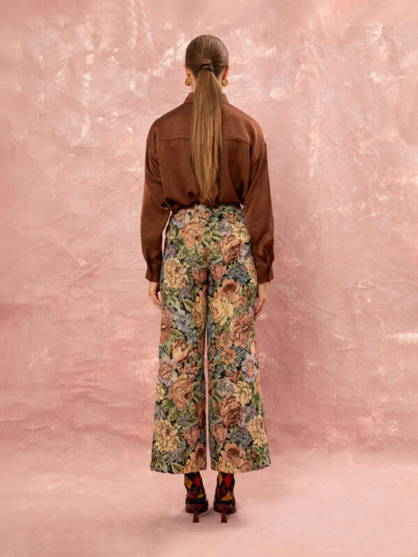 We are Floral Jacquard Pleated Pants