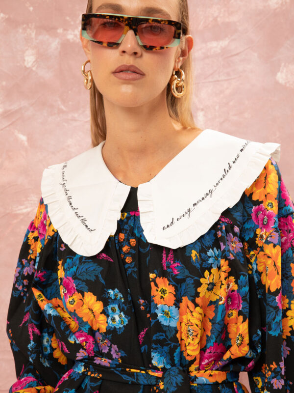 We are Big Collar Mini Dress Tapetsaria Black