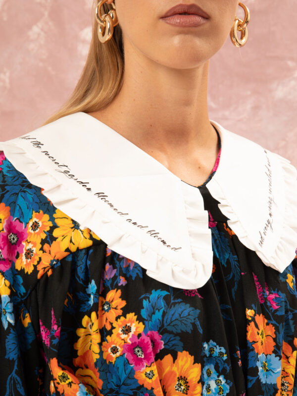 We are Big Collar Mini Dress Tapetsaria Black