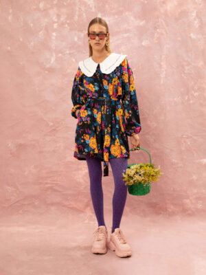 We are Big Collar Mini Dress Tapetsaria Black