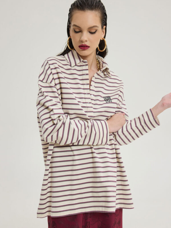Hemithea Sidecar Sweatshirt Grey Bordeaux